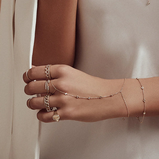 Hand Chain Ring Bracelet: Linked Shine for Hand & Wrist