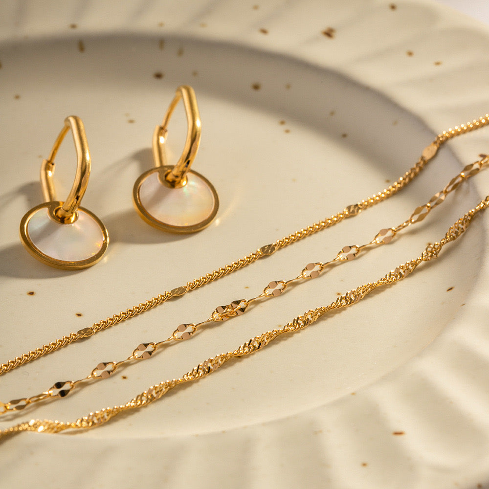 18K Gold Delicate Glimmer Chain Layered Necklace
