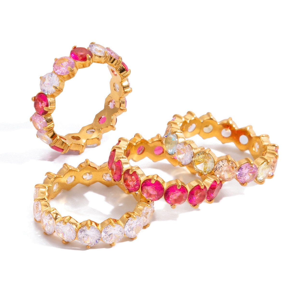 18K Gold Pink Affair Tennis Eternity Ring