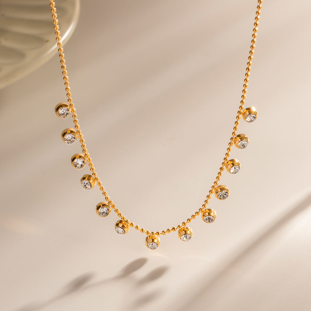 18K Gold Star Sprinkle Choker Necklace