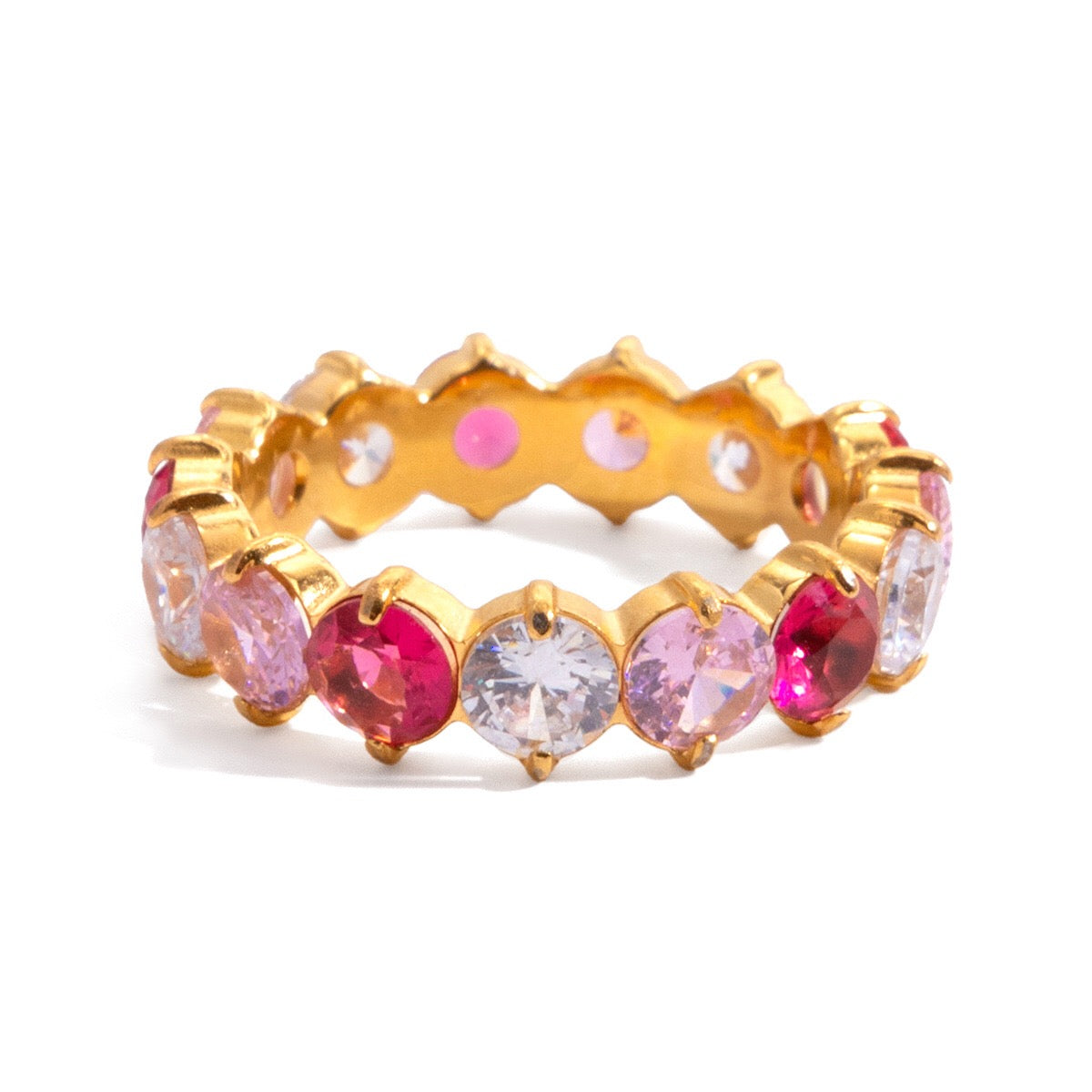 18K Gold Pink Affair Tennis Eternity Ring
