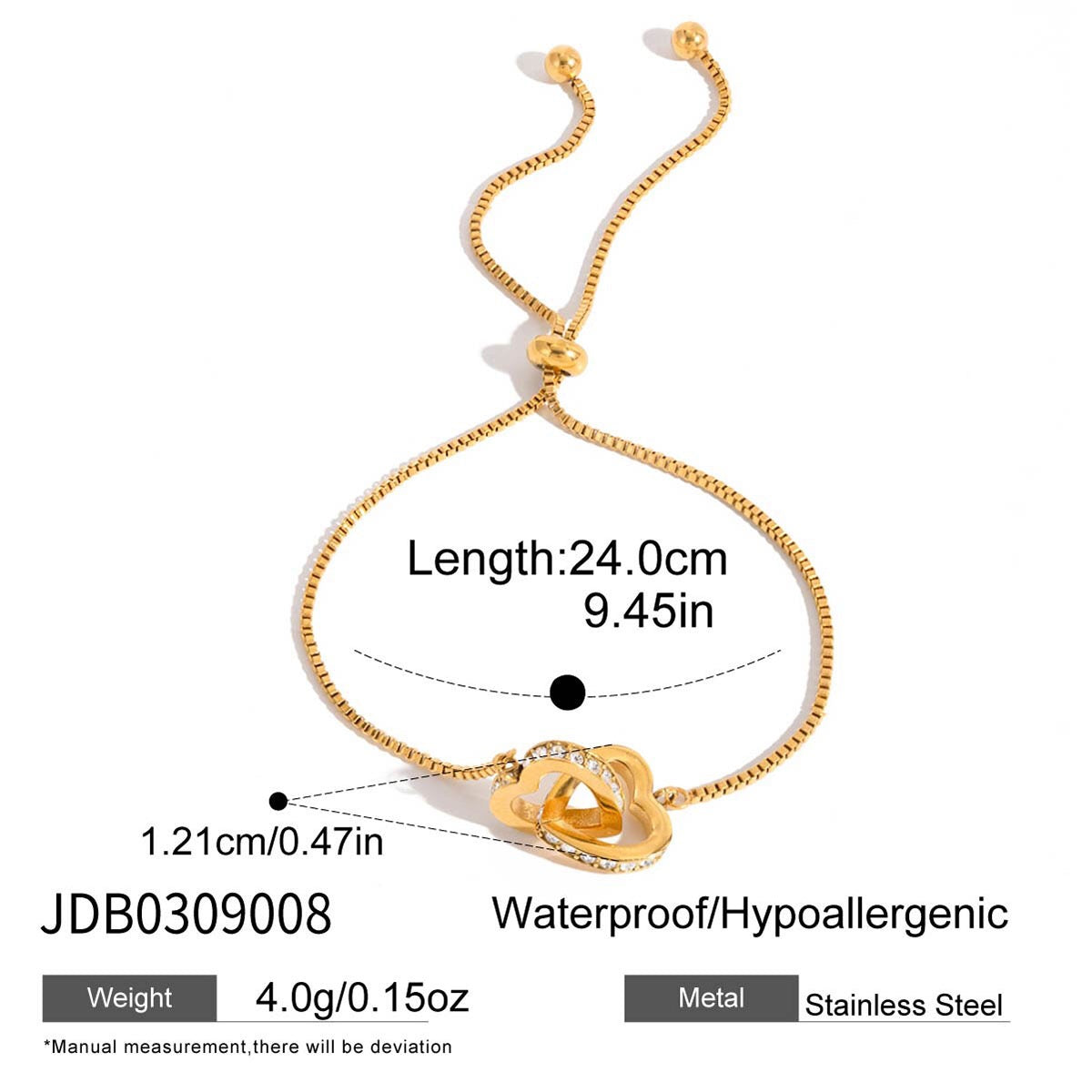 18K Gold Golden Haze Pearl Chain Cuff Bangle Bracelet Stack