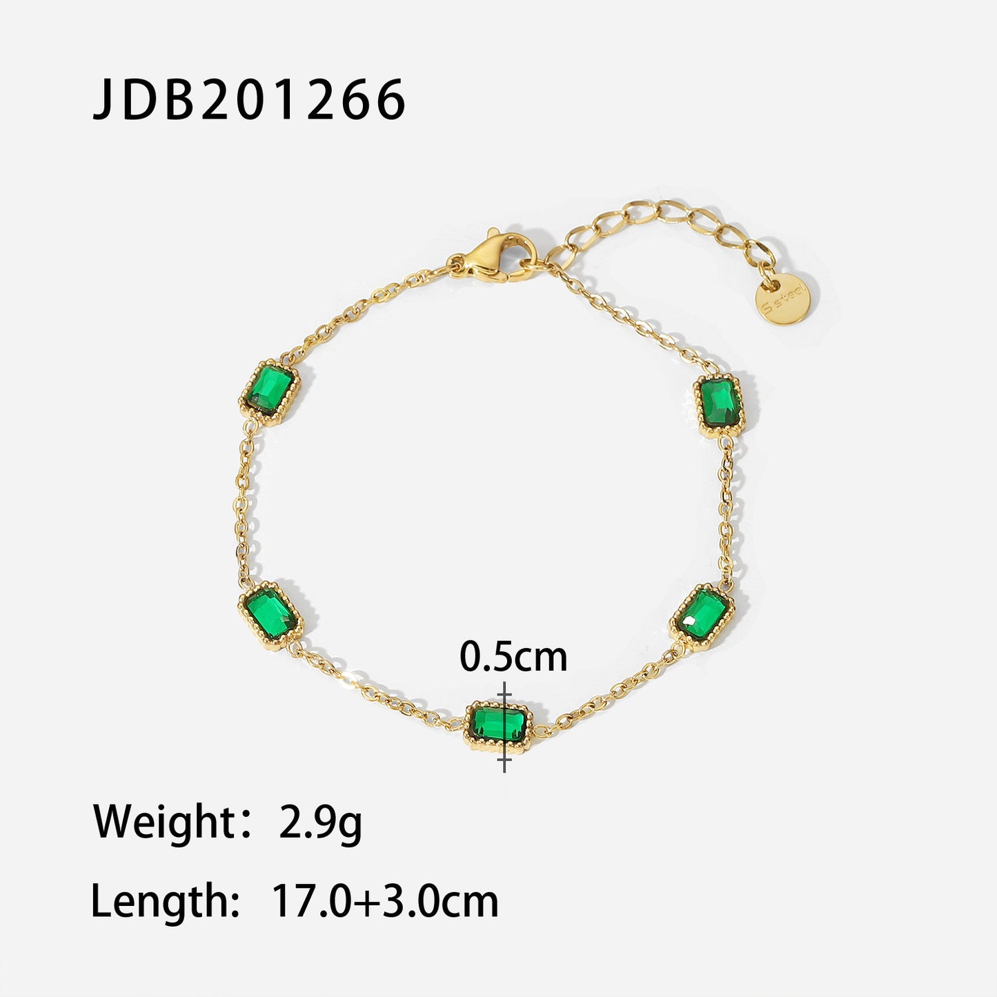 18K Gold Minimalist Emerald Bracelets