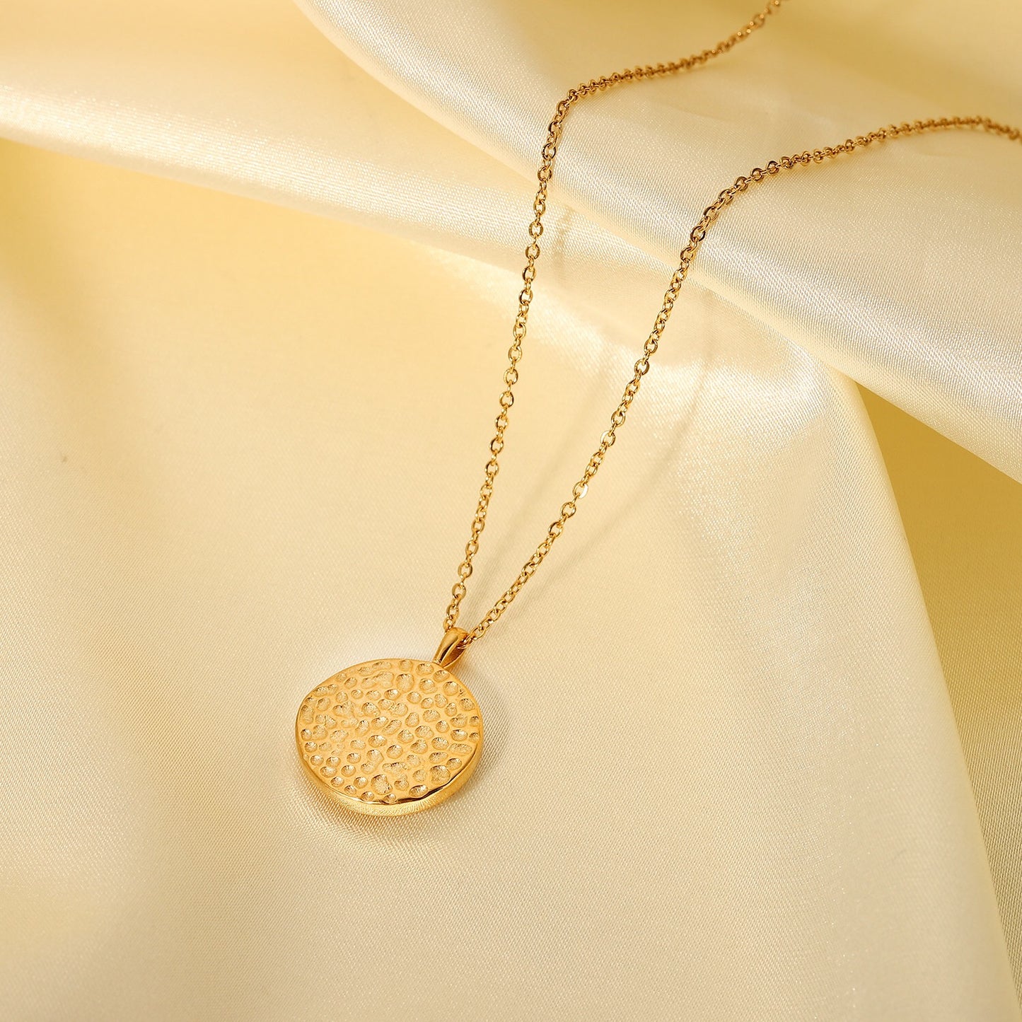 18K Gold Celestial Coin Pendant Necklace