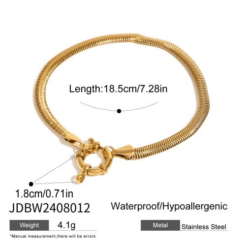 18K Gold and Silver Two Tone Safety Pin Dainty Chain Bracelet Stack