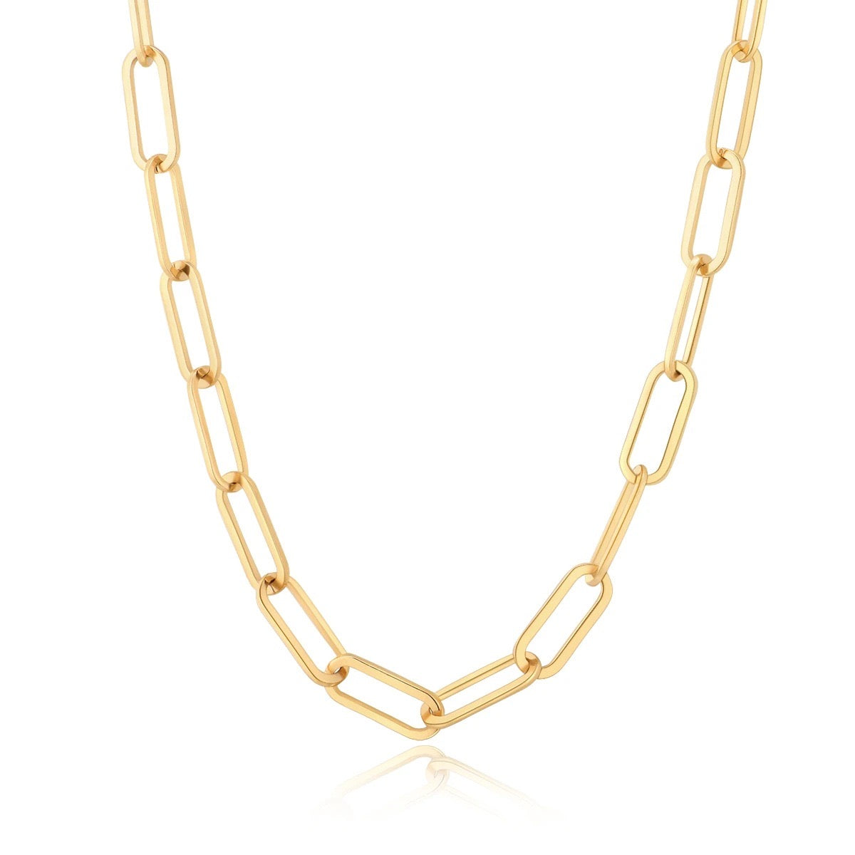 18K Gold Classic Paperclip Chain Necklace