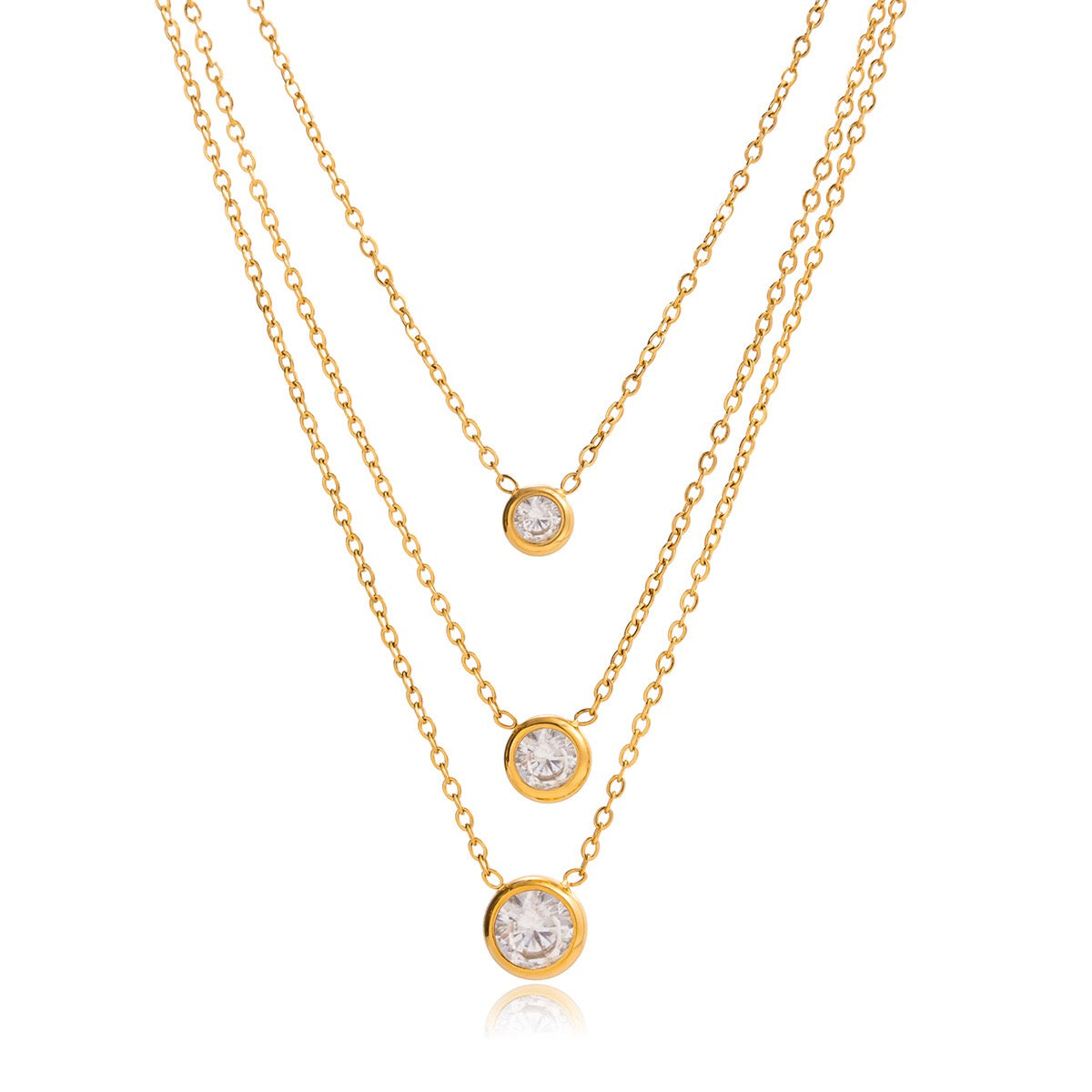 18K Gold Soft Spark Dainty Chain Layered Necklace Set
