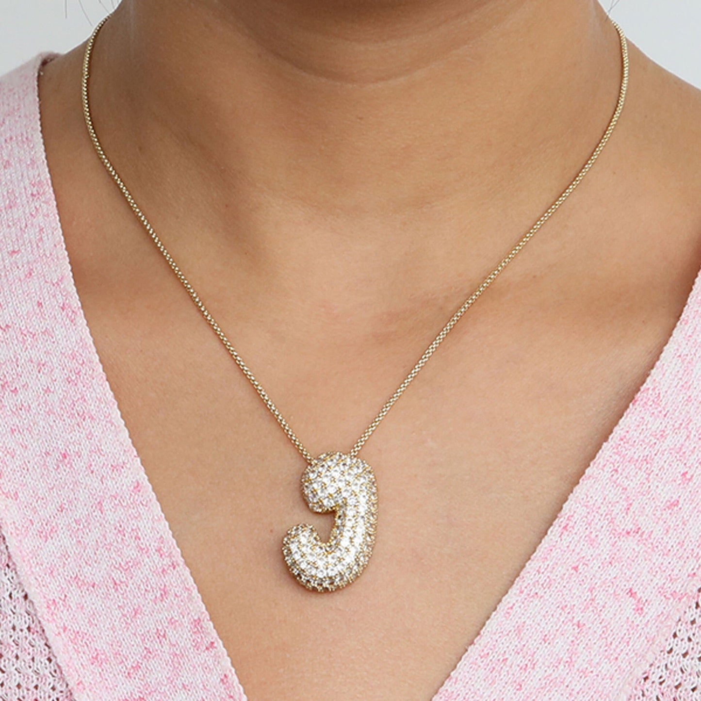 14K Gold Celebrity Initial Pendant Necklace -