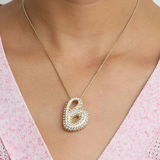 14K Gold Celebrity Initial Pendant Necklace -