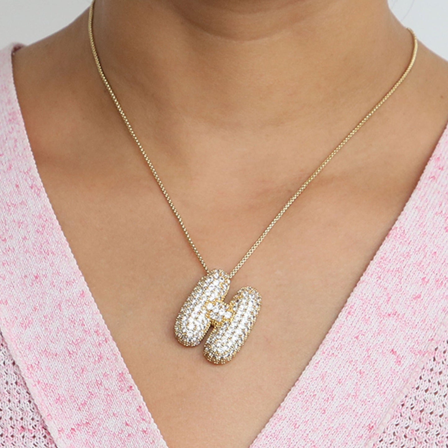 14K Gold Celebrity Initial Pendant Necklace -