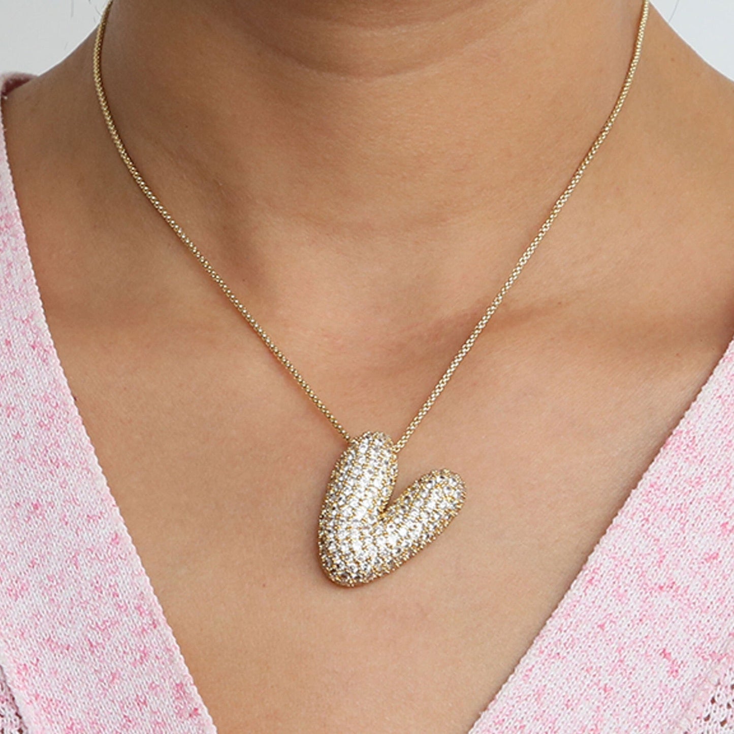14K Gold Celebrity Initial Pendant Necklace -
