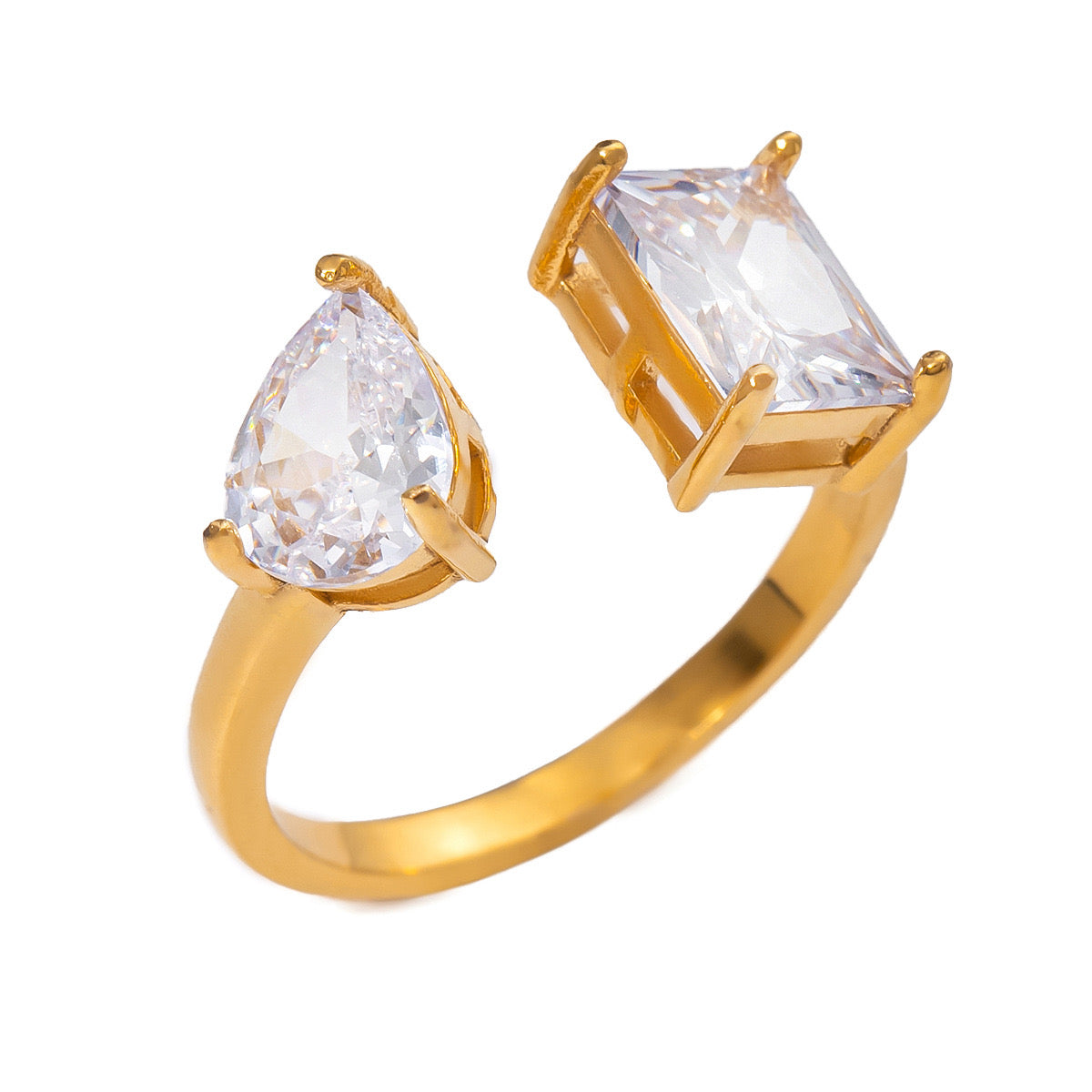 18K Gold Celebrity Bling Statement Ring