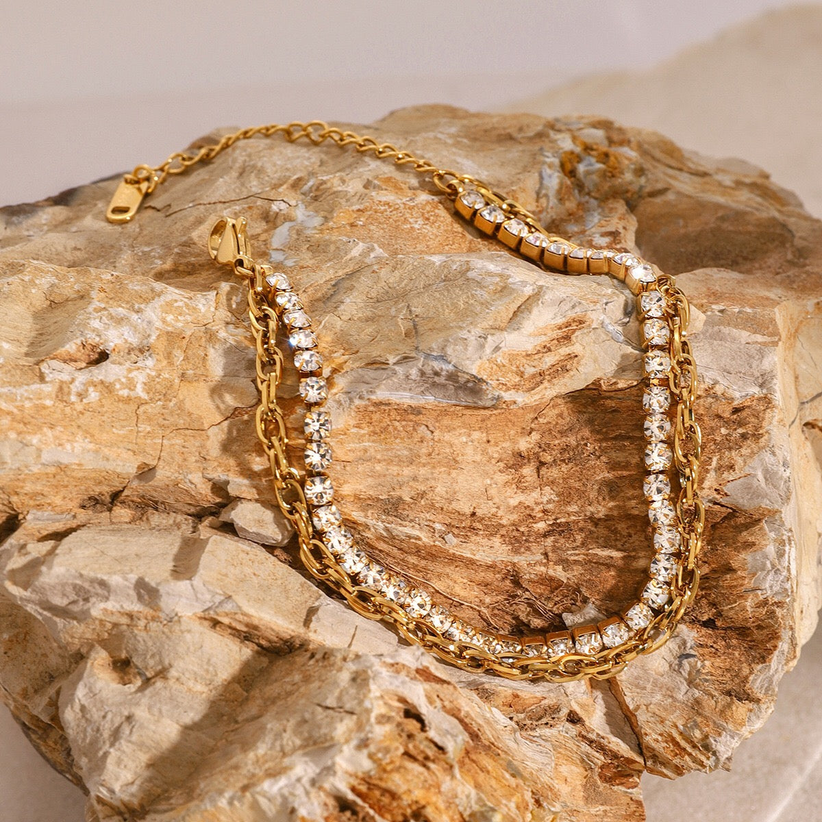 18K Gold Tennis Chain Bracelet