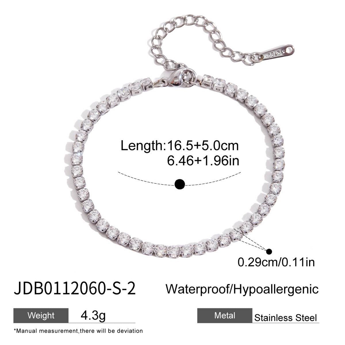 18K Gold Bejeweled Desire Heart Tennis Bracelet Stack