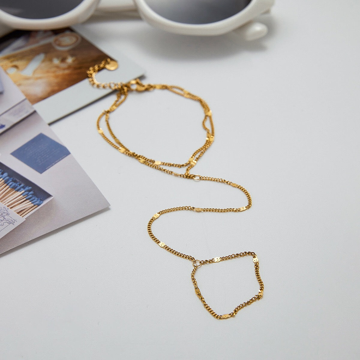 18K Gold Waterproof Chic Hand Chain Bracelet