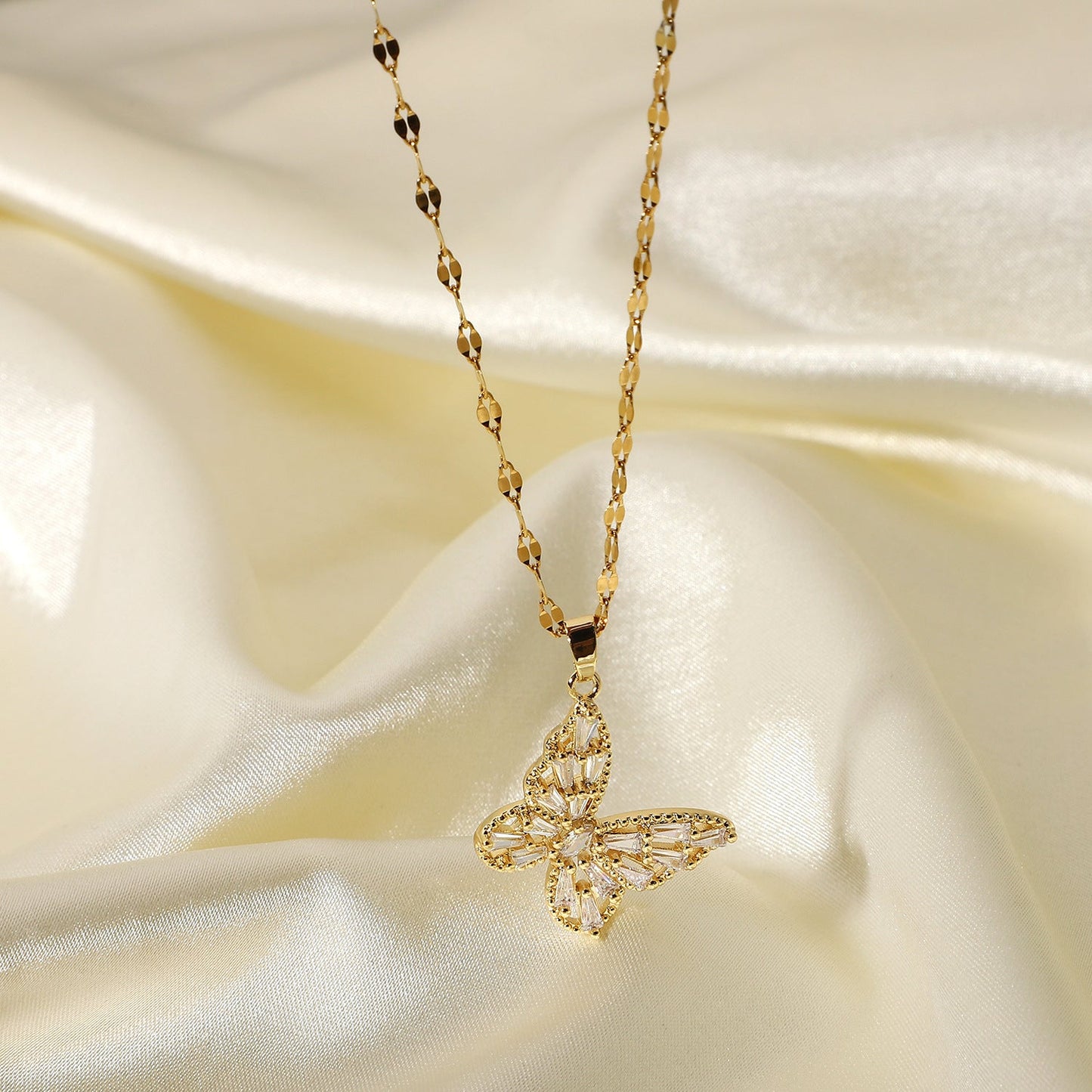 18K Bling Butterfly Pendant -