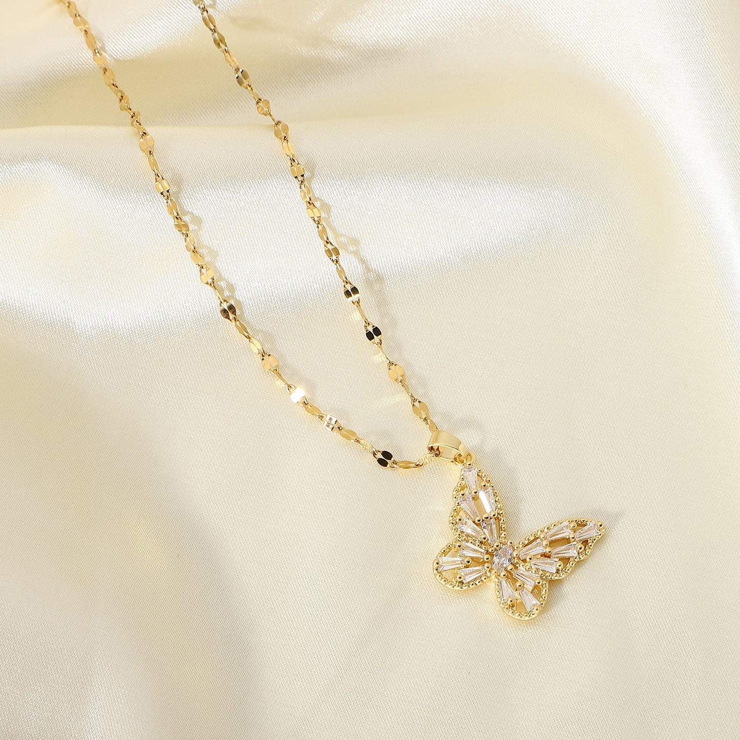 18K Bling Butterfly Pendant -