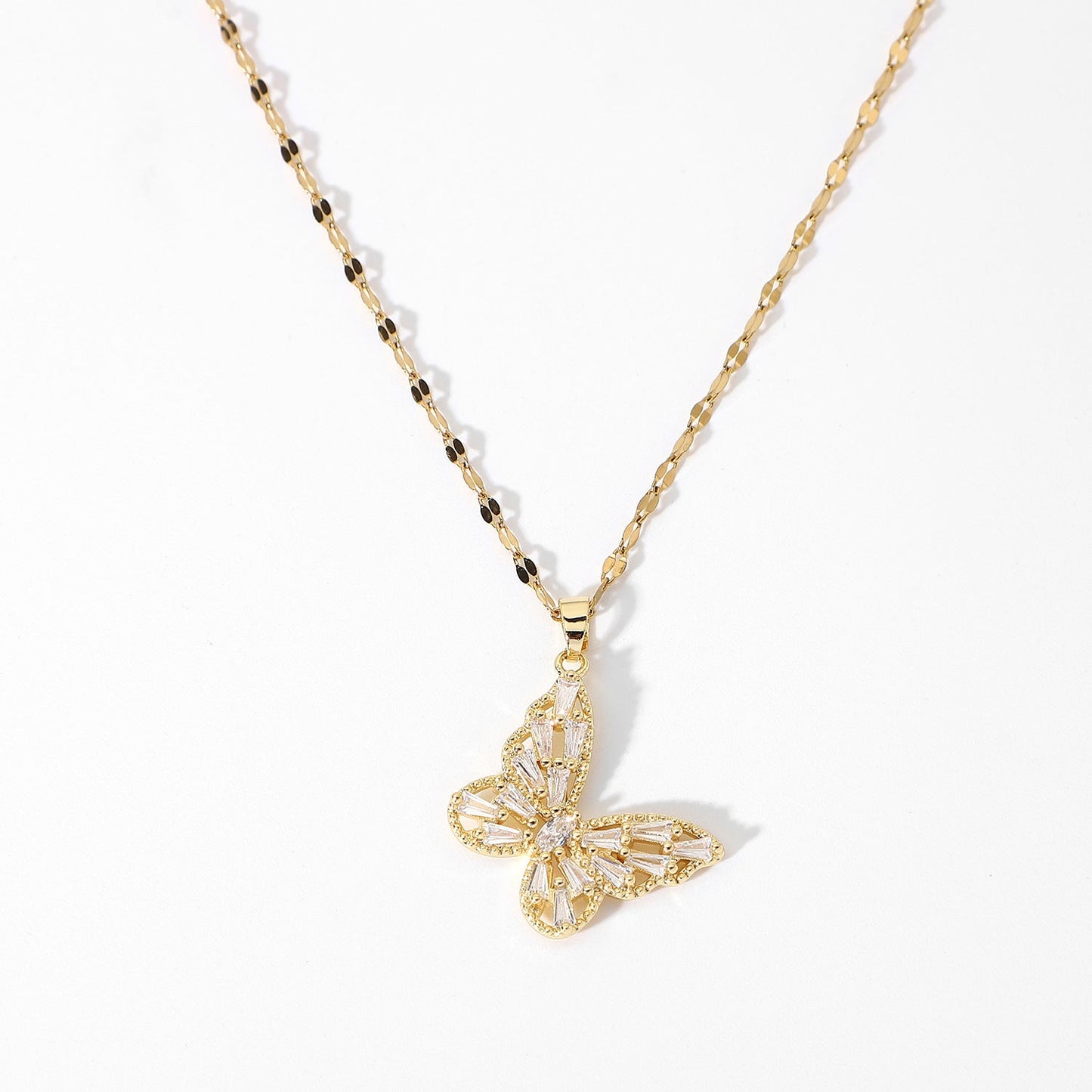 18K Bling Butterfly Pendant -