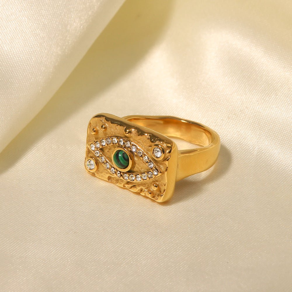 18K Bling Evil Eye Ring/Necklace -