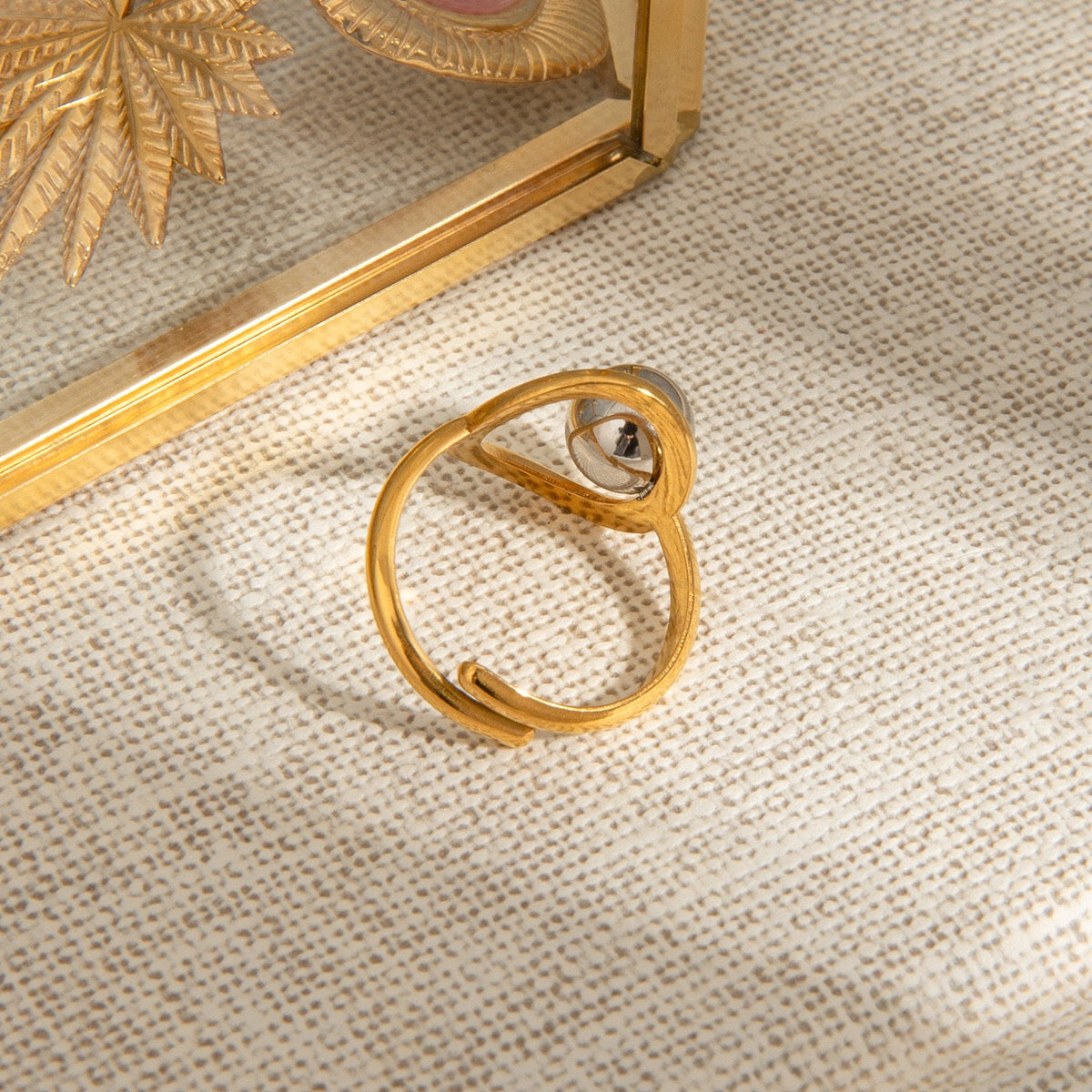 18K Gold and Silver Two Tone Comfort Zone Statement Ring