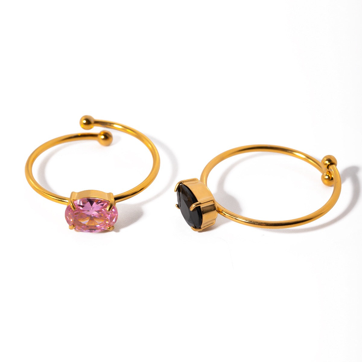 18K Gold Classic Gemstone Stacking Ring