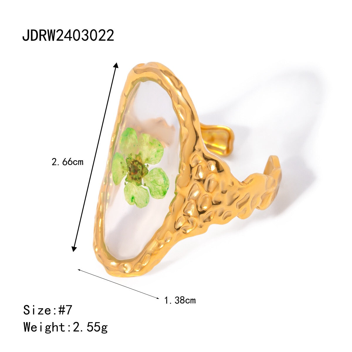 18K Gold Jelly Flower Statement Ring