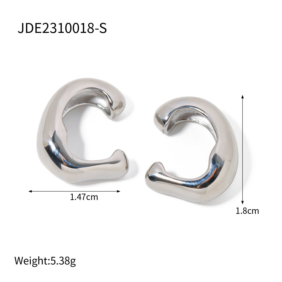 18K Gold Trendy Huggie Ear Cuffs