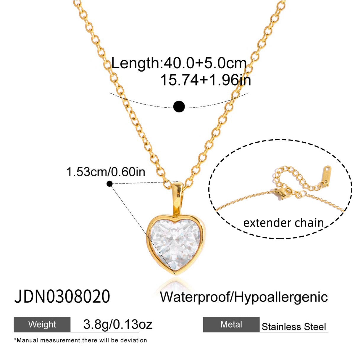 18K Gold Minimal Glow CZ Pendant Paperclip Beaded Chain Layered Necklace Set