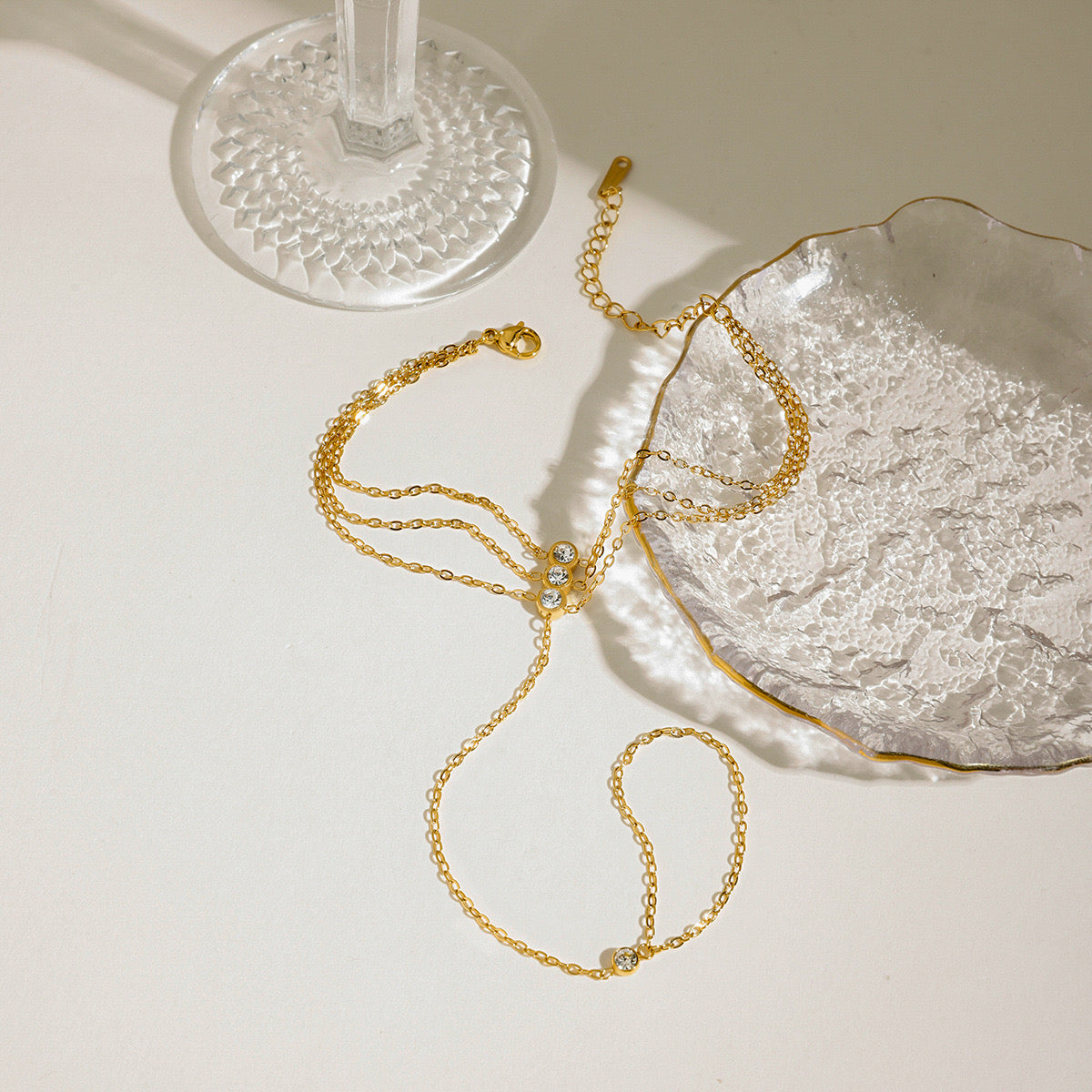 18K Gold Waterproof Royal Princess Hand Chain Bracelet