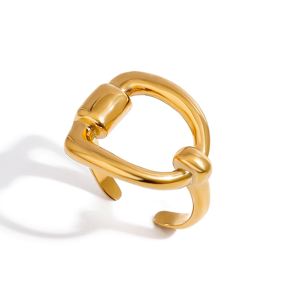 18K Gold and Silver Two Tone Geometric Statement Ring