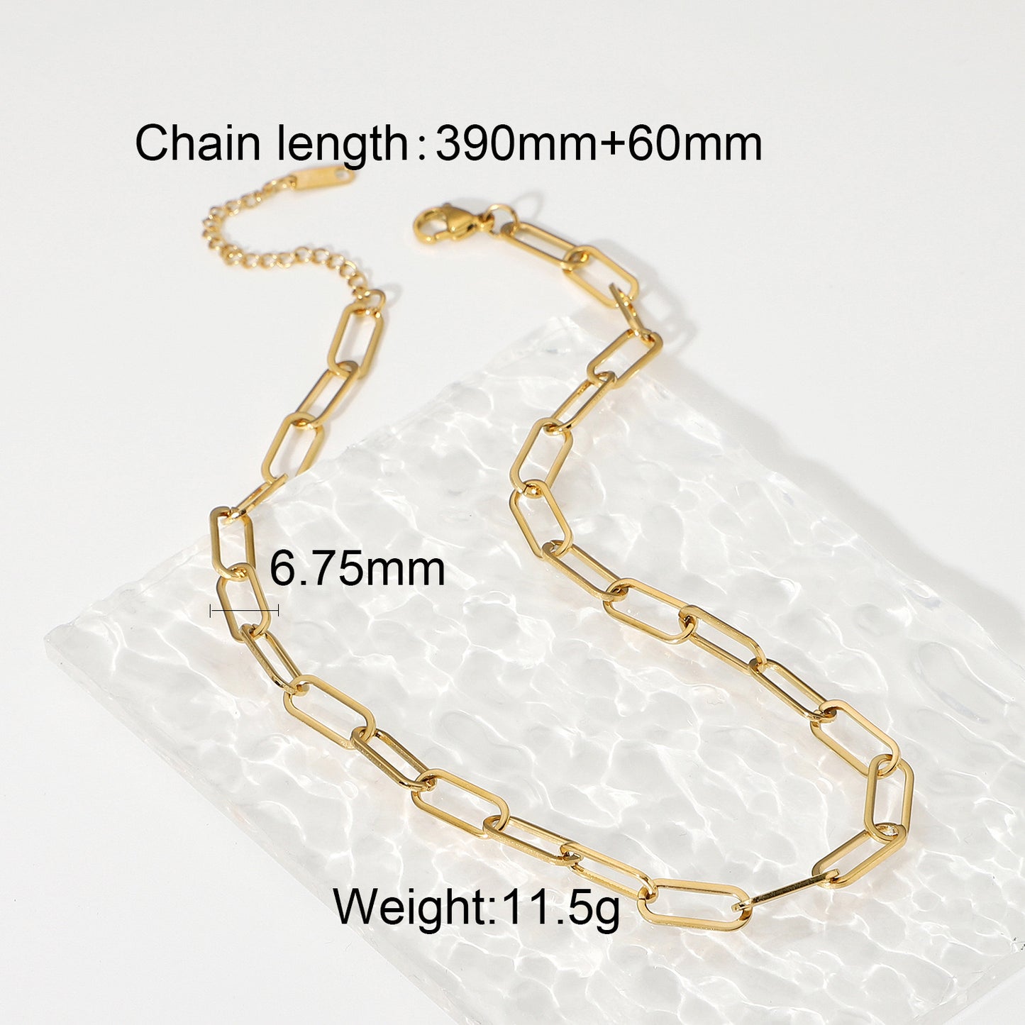 18K Gold Classic Paperclip Chain Necklace