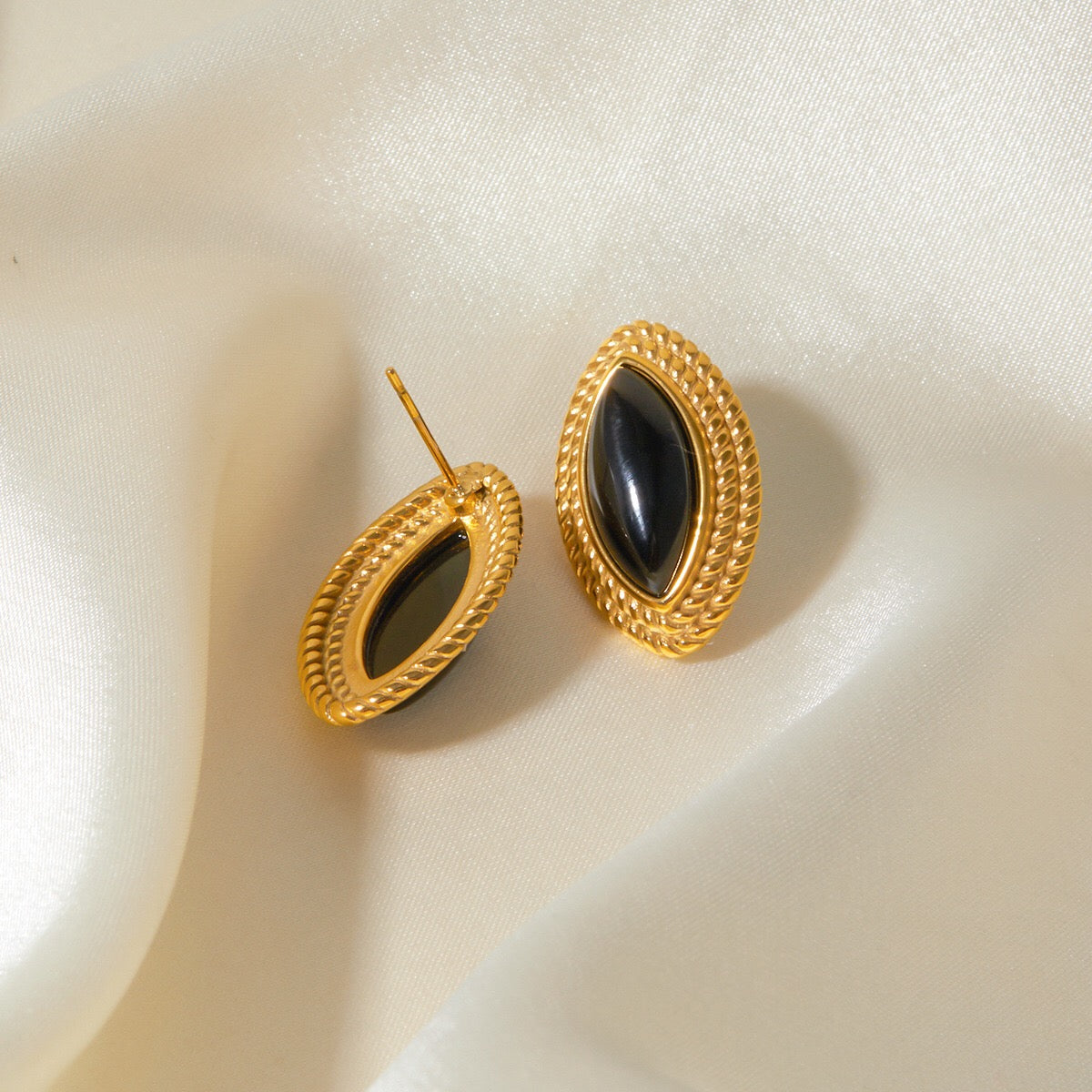 18K Gold Retro Pop Color Statement Stud Earrings