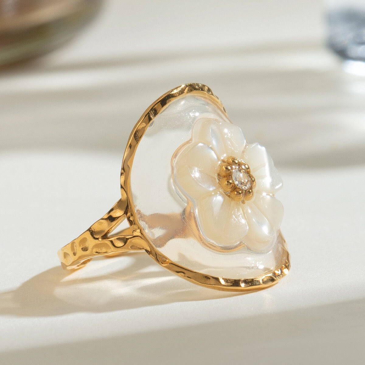 18K Gold Fairy Flower Ring