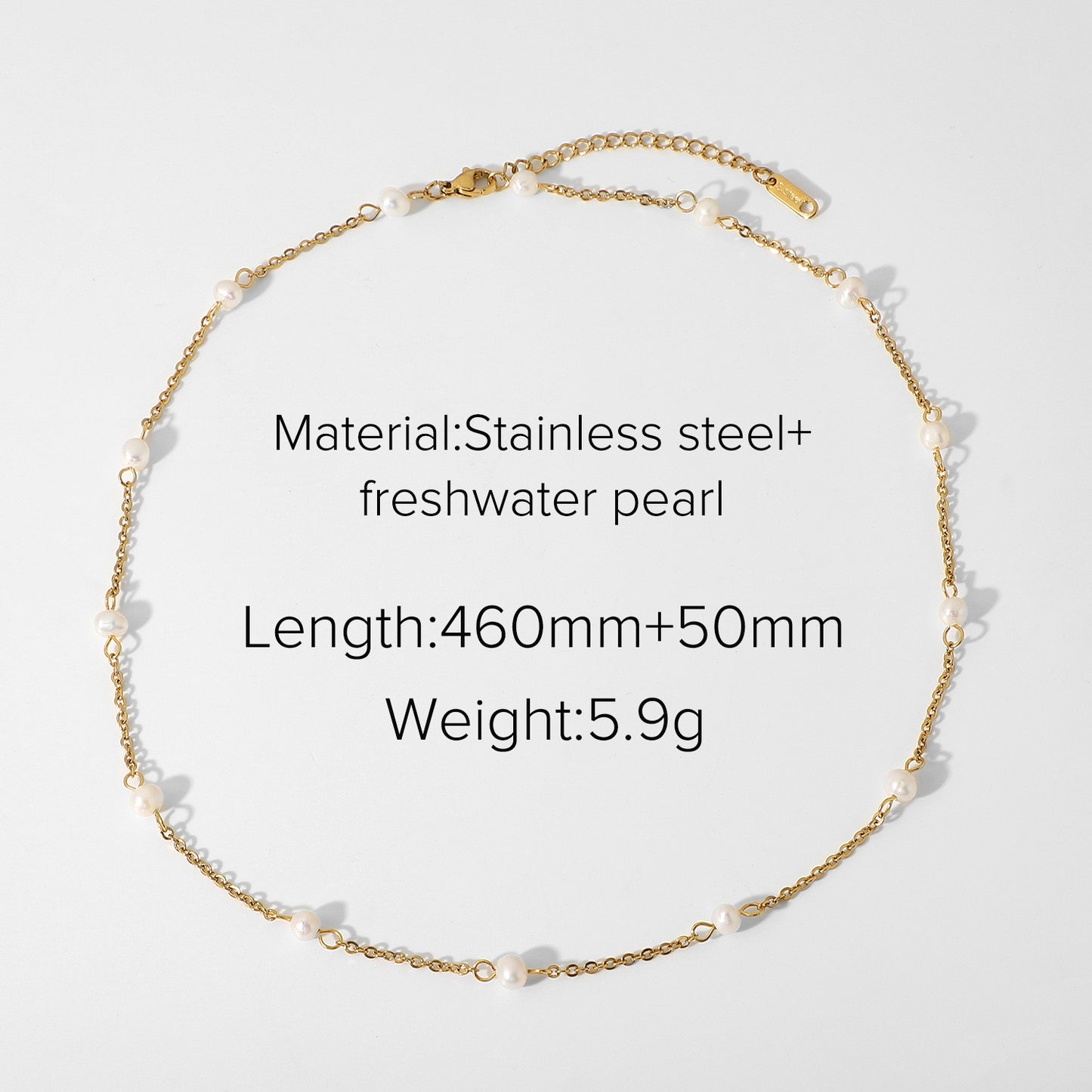 18K Gold Two Tone Chunky Beaded Pearl Paperclip Chain Layered Necklace Set