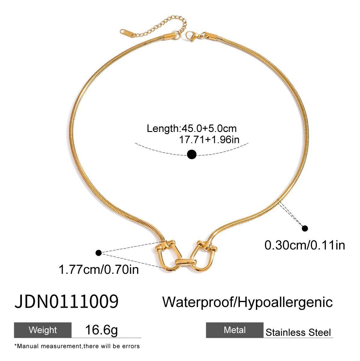 18K Gold Cuffed Pendant Statement Necklace