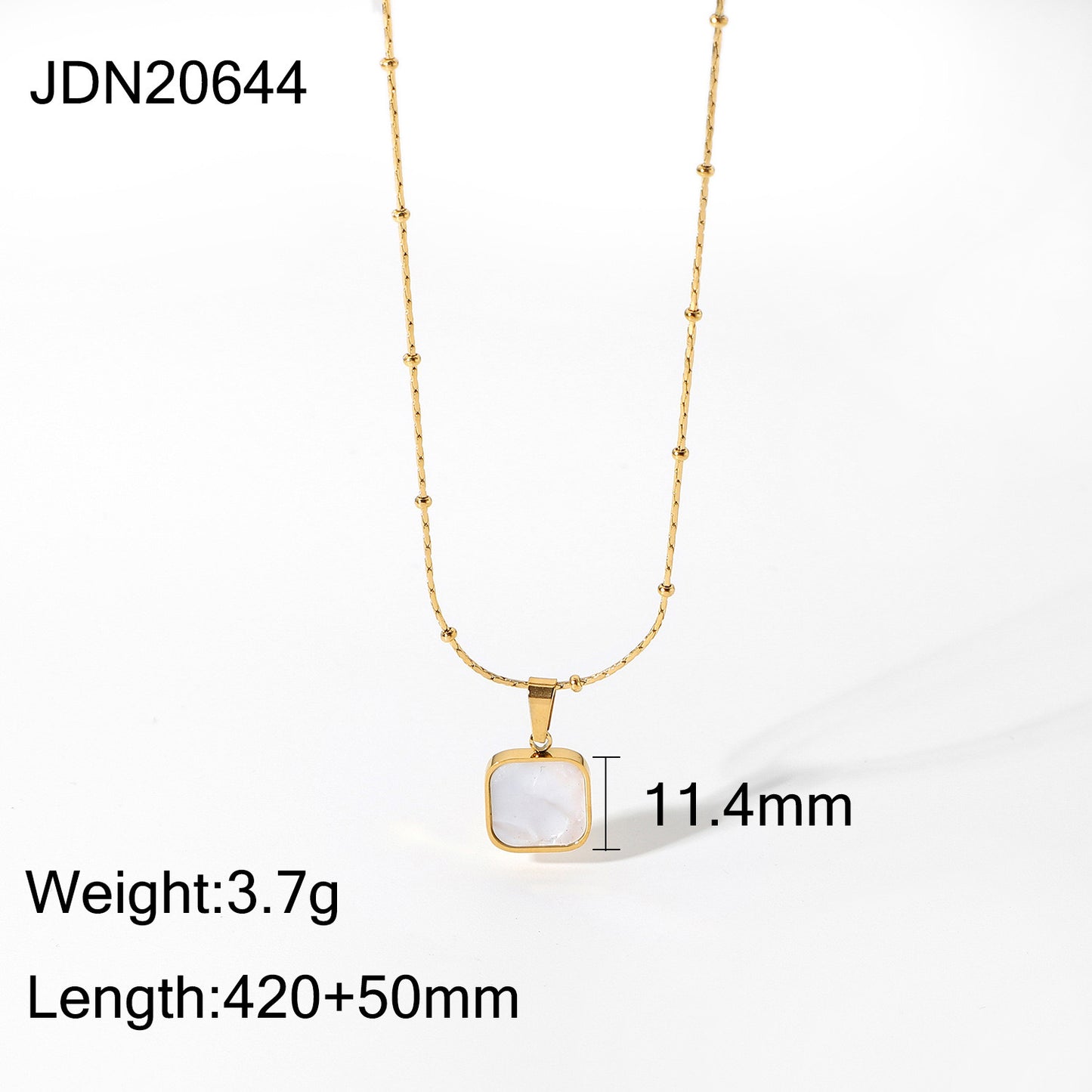 18K Gold Mother of Pearl Dainty Pendant Necklace
