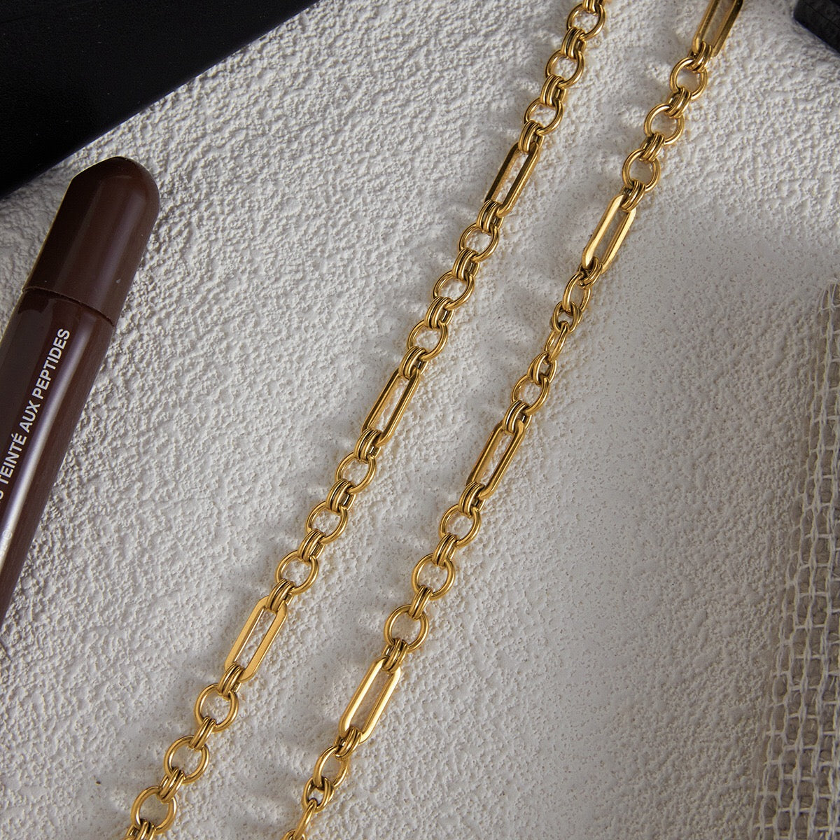 18K Gold One and Only Paperclip Circle Chain Long Necklace