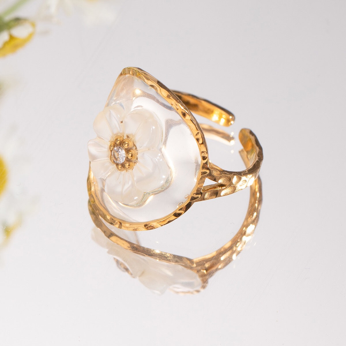 18K Gold Fairy Flower Ring