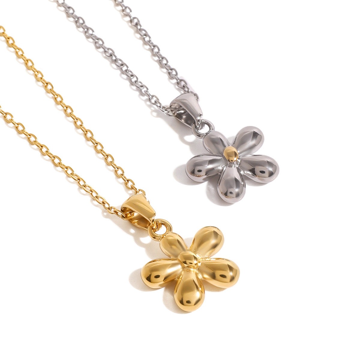 18K Gold Cherry Flower Pendant Necklace