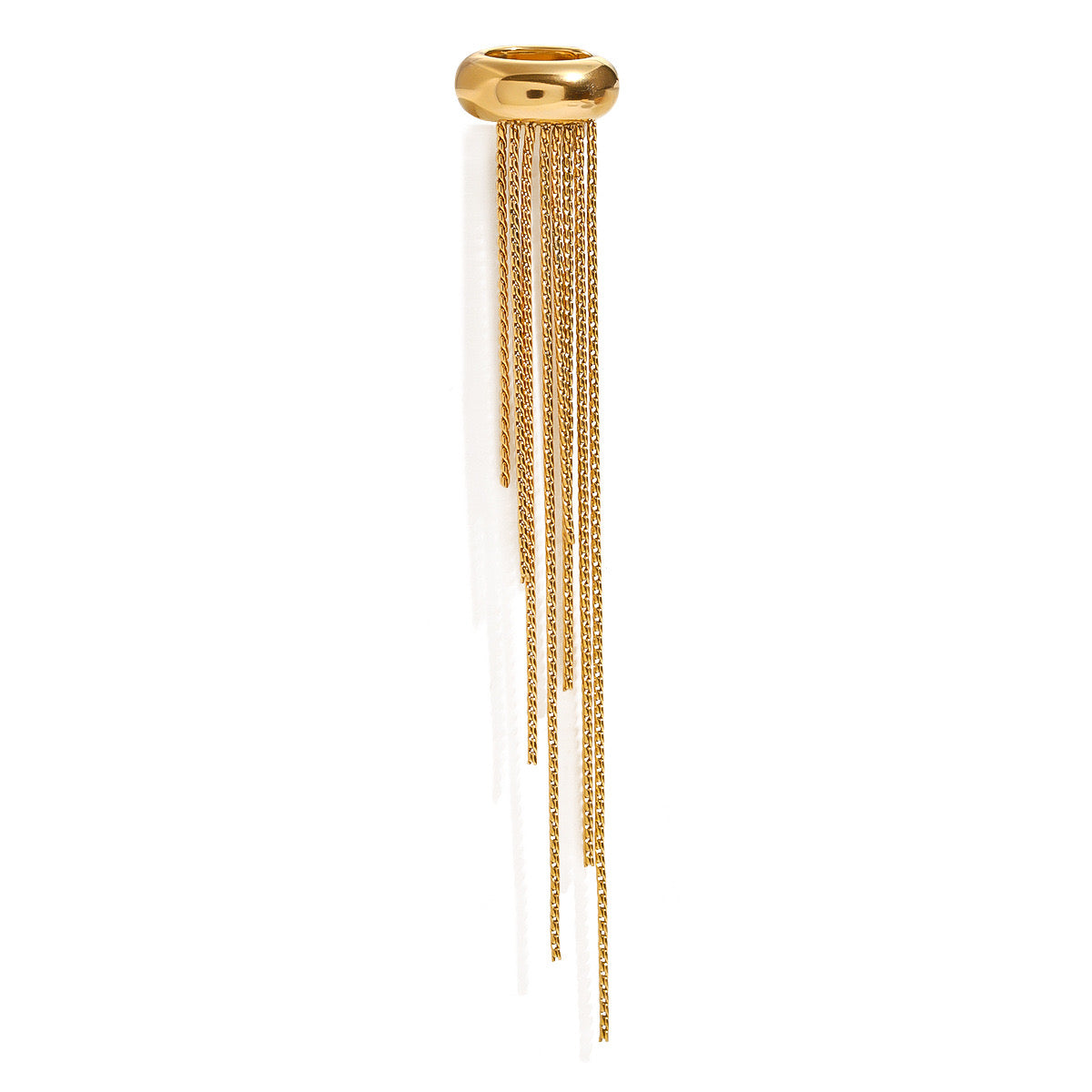 18K Gold Drop Dangle Ear Cuff