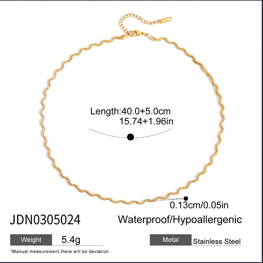 18K Gold Soft Touch Pearl Pendant Paperlicp Chain Layered Necklace Set