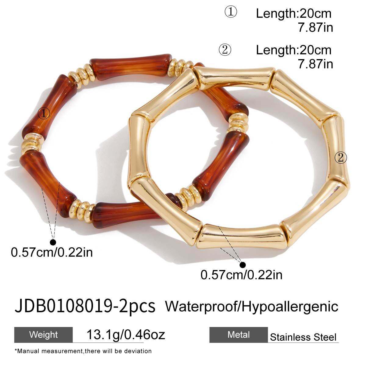 18K Gold Caramel Crush Statement Resin Bangle Bracelet Stacks