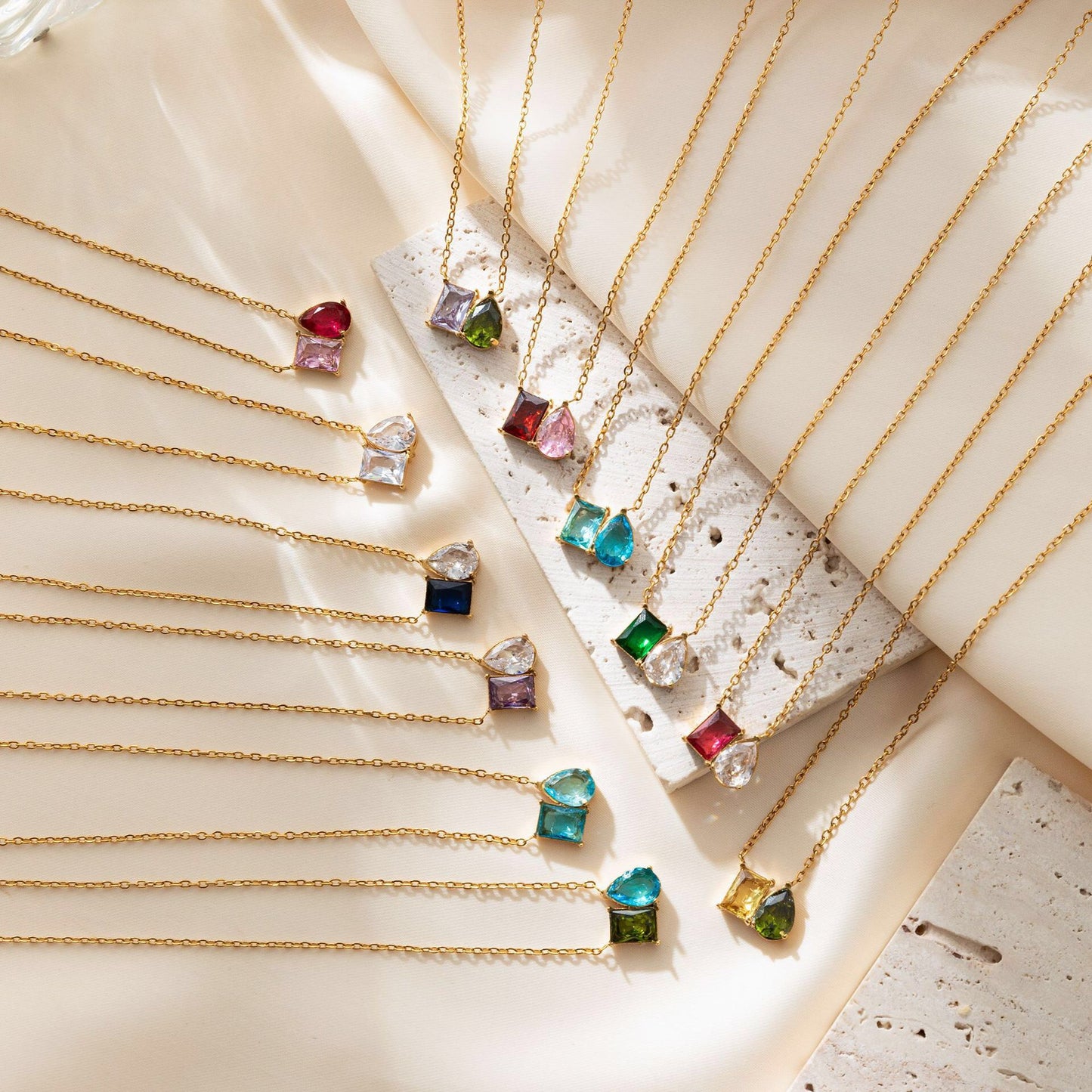 18K Gold Soulmate Birthstone Pendant Necklace