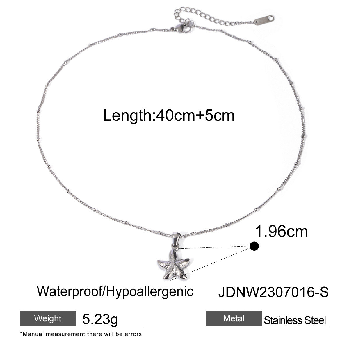 18K Gold Starfish Pendant Necklace