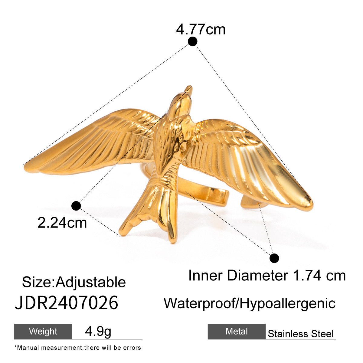 18K Gold Lady Bird Statement Ring