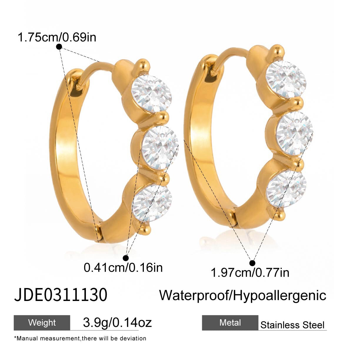 18K Gold Gleam Small Hoop Huggie Earrings