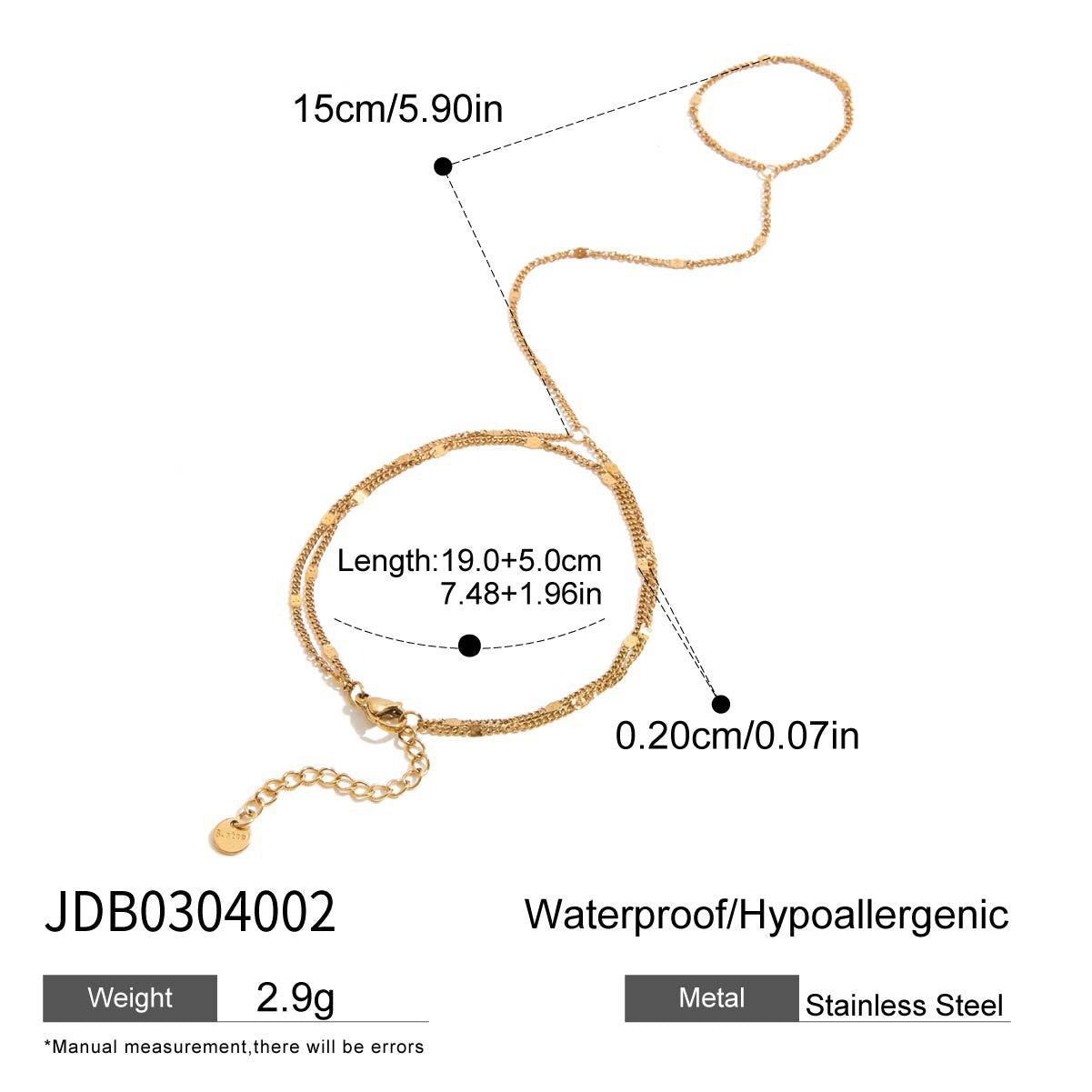 18K Gold Waterproof Chic Hand Chain Bracelet