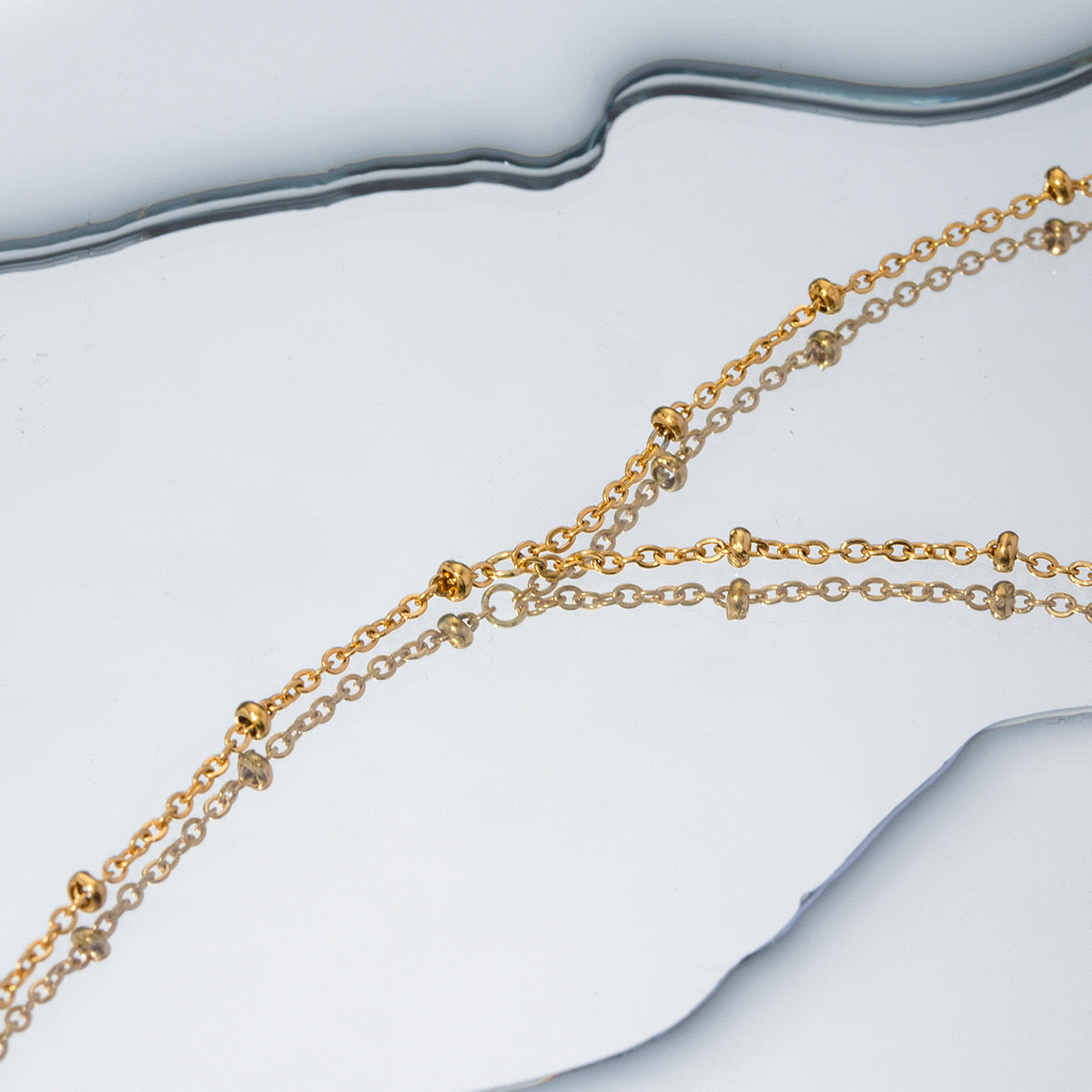 18K Gold Waterproof Minimalist Hand Chain Bracelet