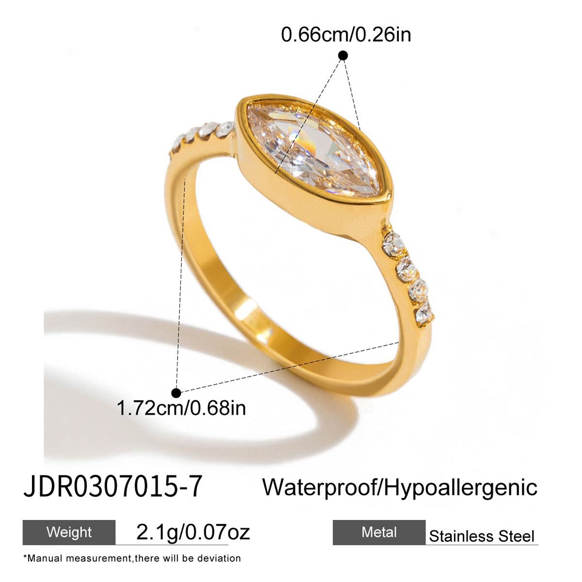18K Gold Moon Bling Slim Stacking Rings Set