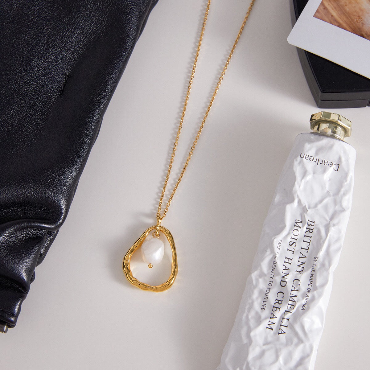 18K Gold Pearl Whisper Dainty Pendant Necklace